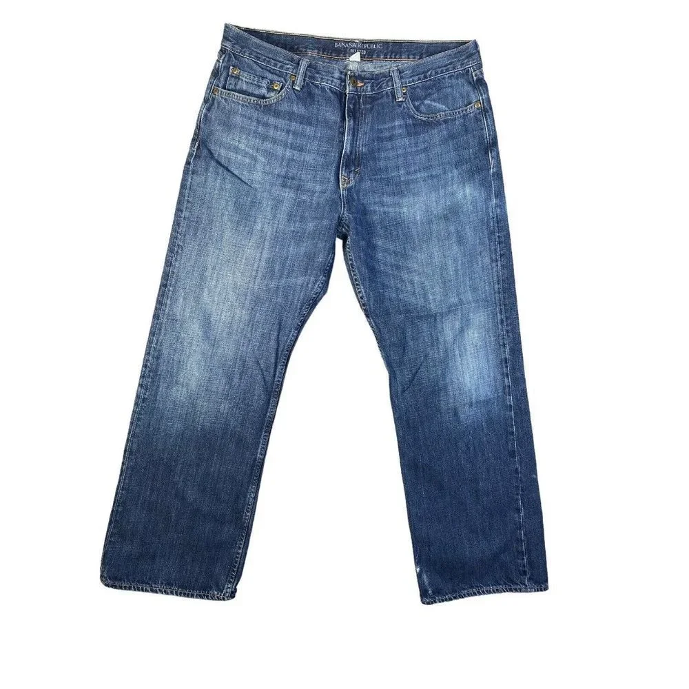 Banana Republic Men's Straight Leg‎ Denim Jeans Relaxed Size 36X32